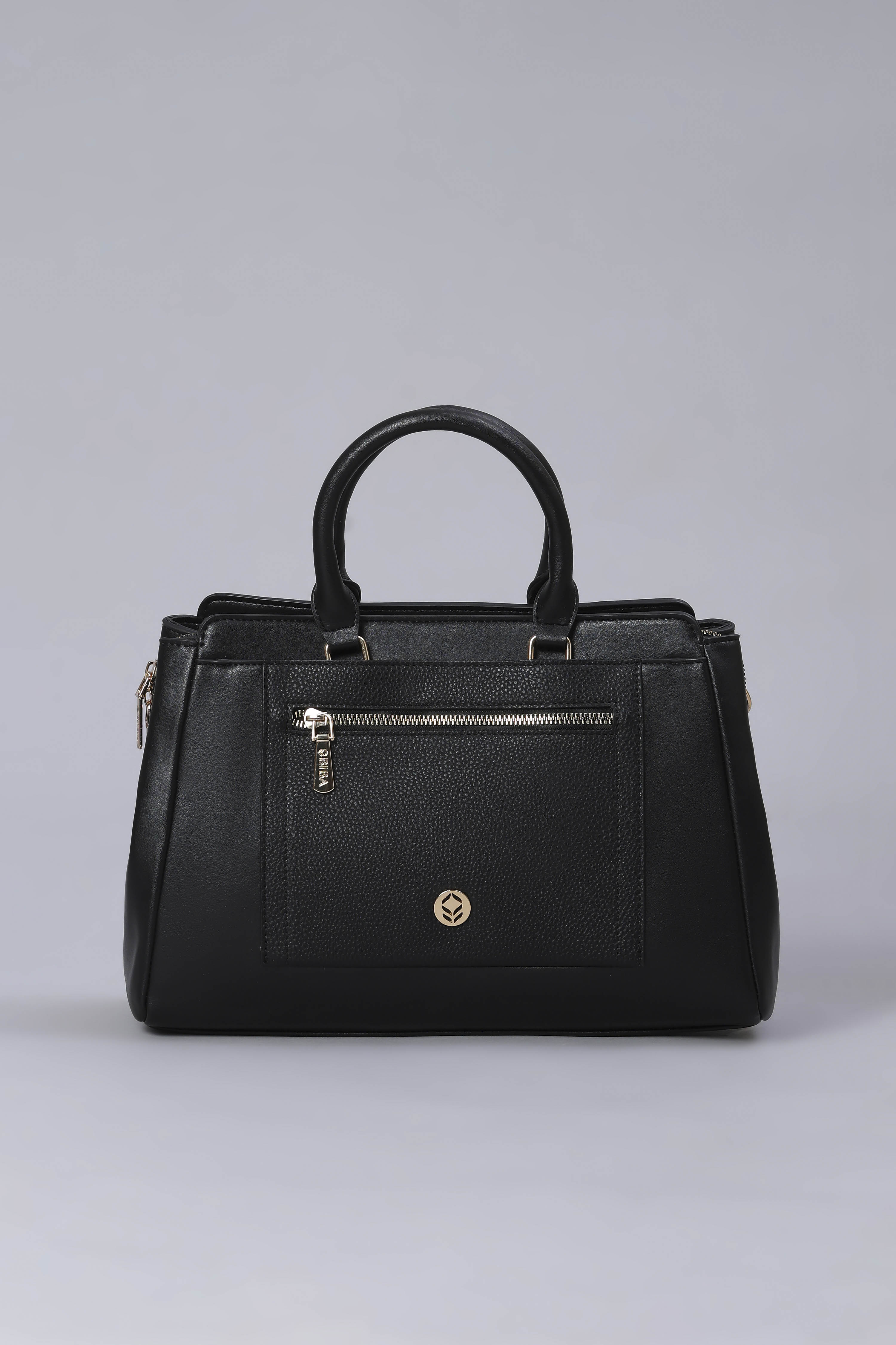 Black PU Satchel image number 1