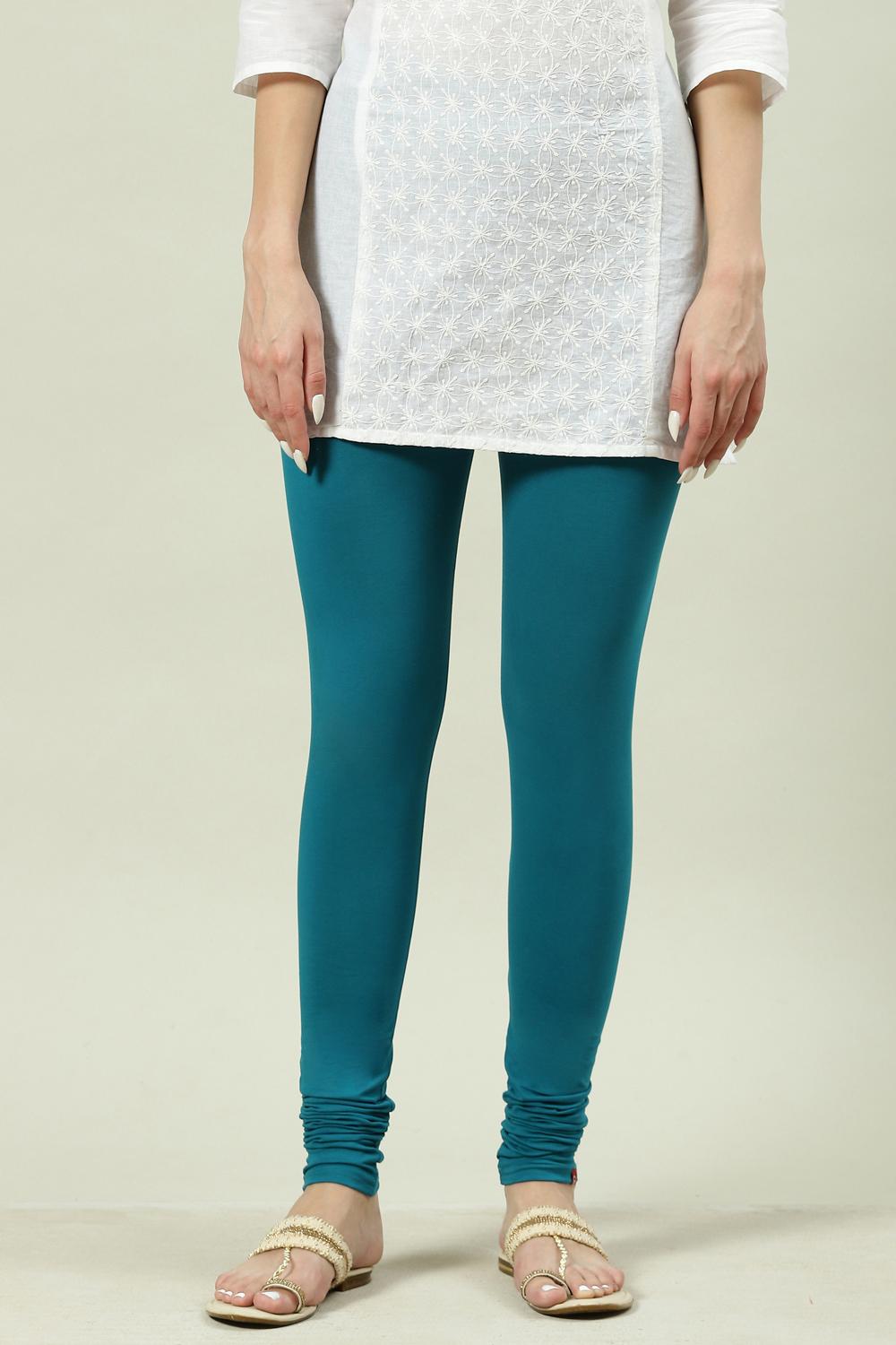 Camel Cotton Blend Solid Churidar image number 3