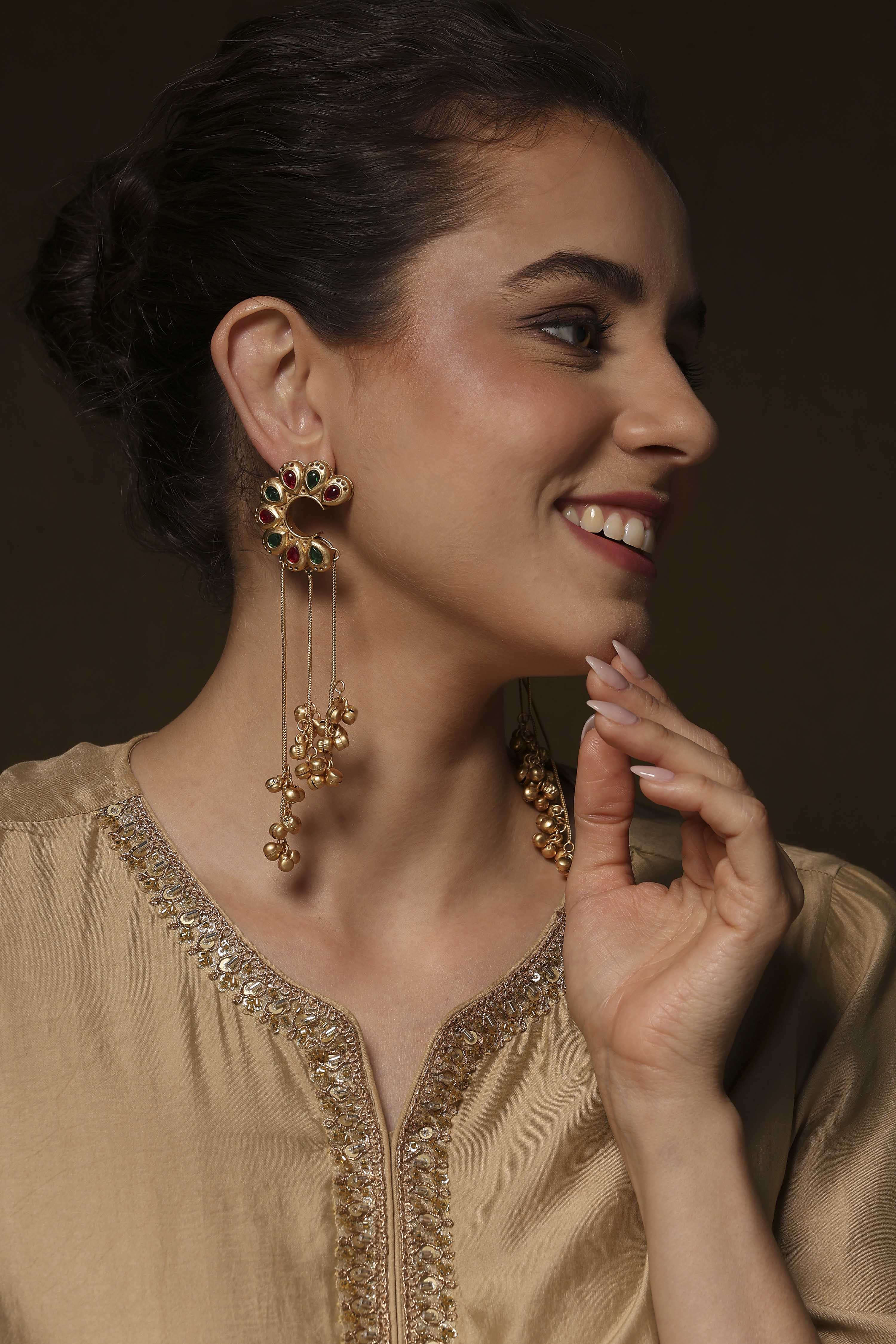 Multicolor Brass Drop & Danglers image number 3