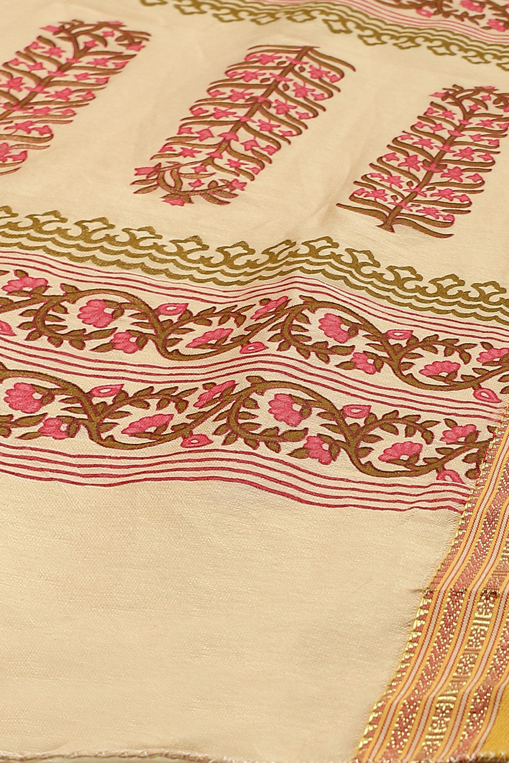 Lime Green Cotton Unstitched Suit Set image number 3