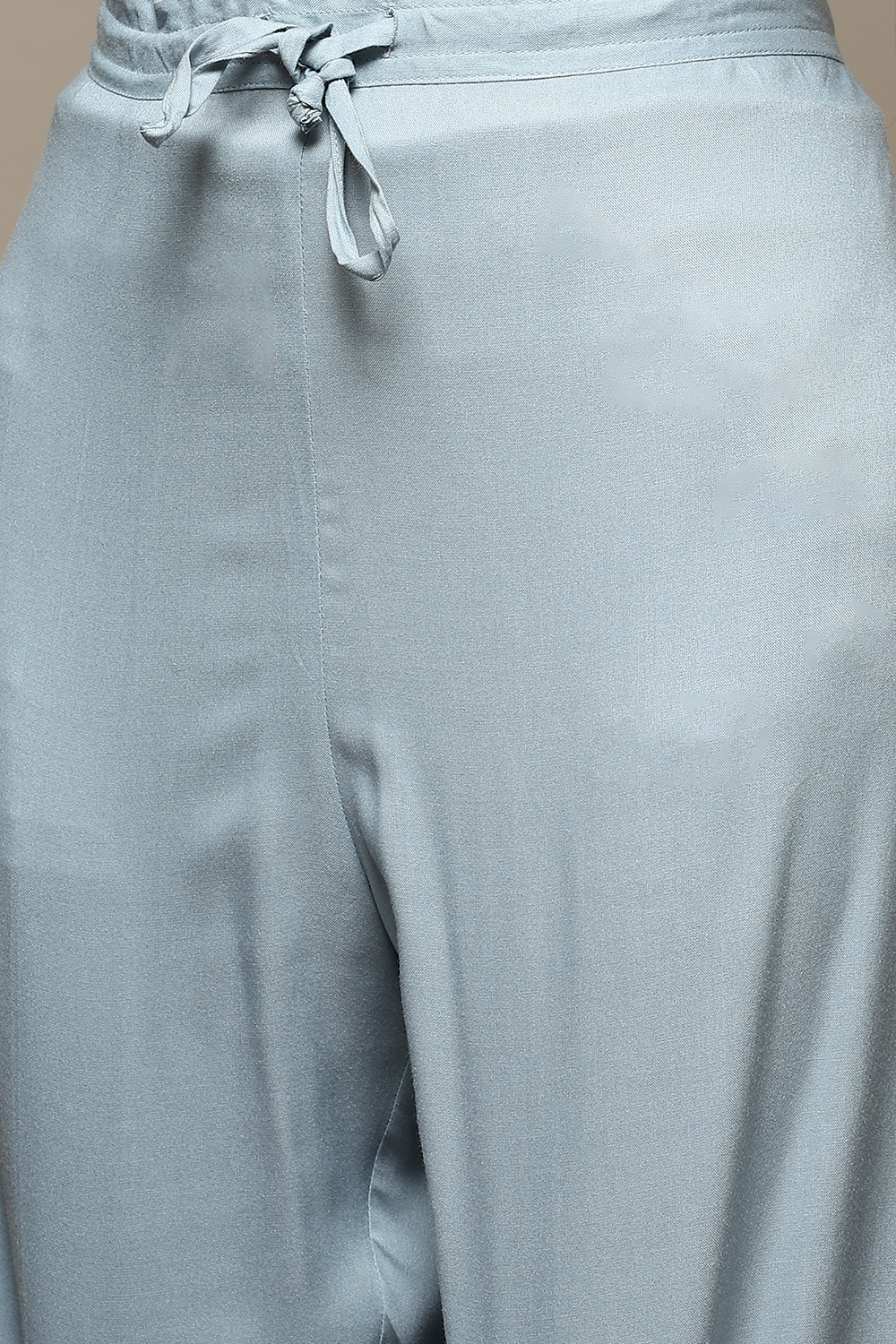 Powder Pink Cotton Blend Straight Kurta Palazzo Suit Set image number 2