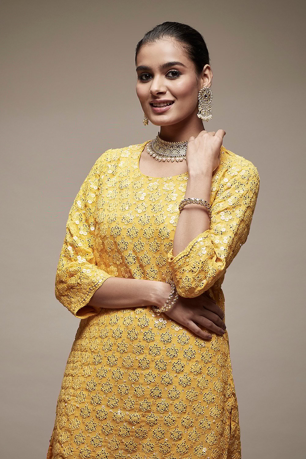 Pink Viscose Garara Suit Set image number 5