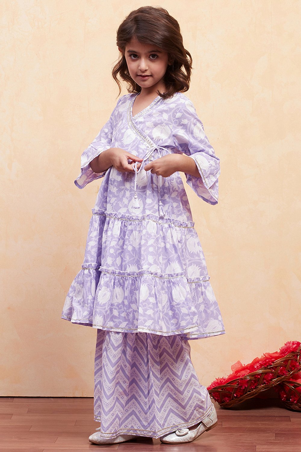 Lilac Cotton Garara Set image number 3