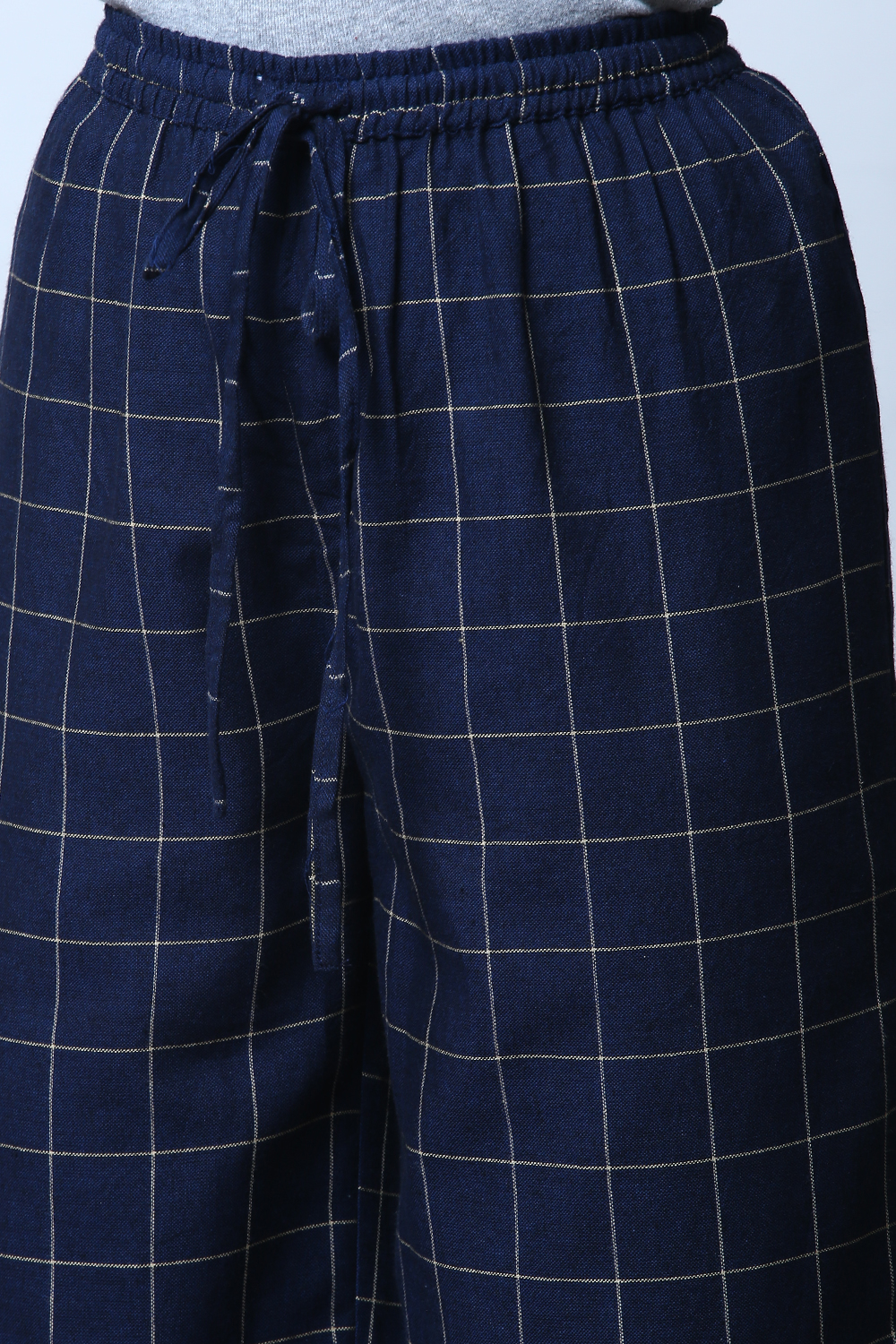 Navy Cotton Straight Kurta Palazzo Suit Set image number 3