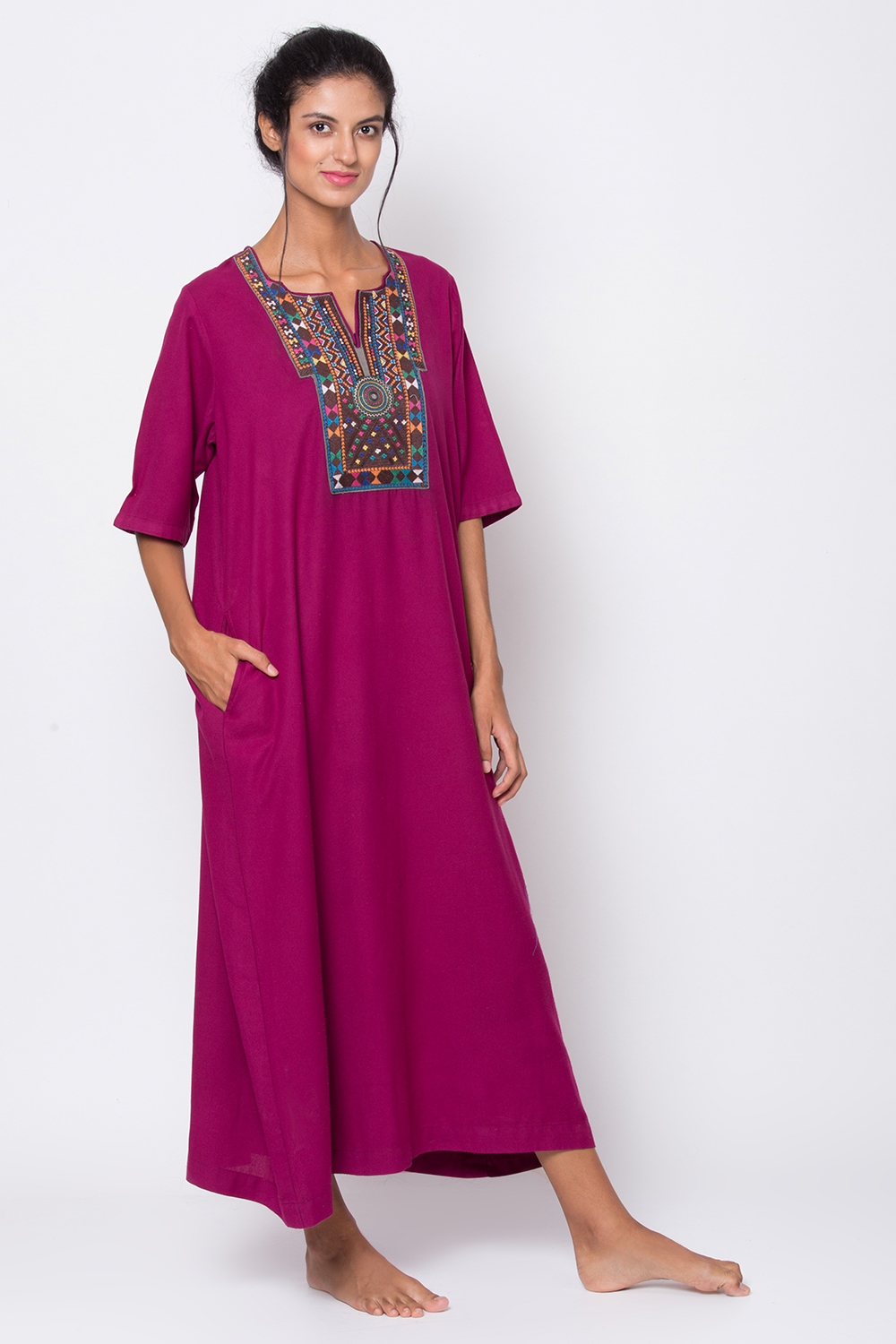 Navy Blue A Line Sleepwear Gown image number 1
