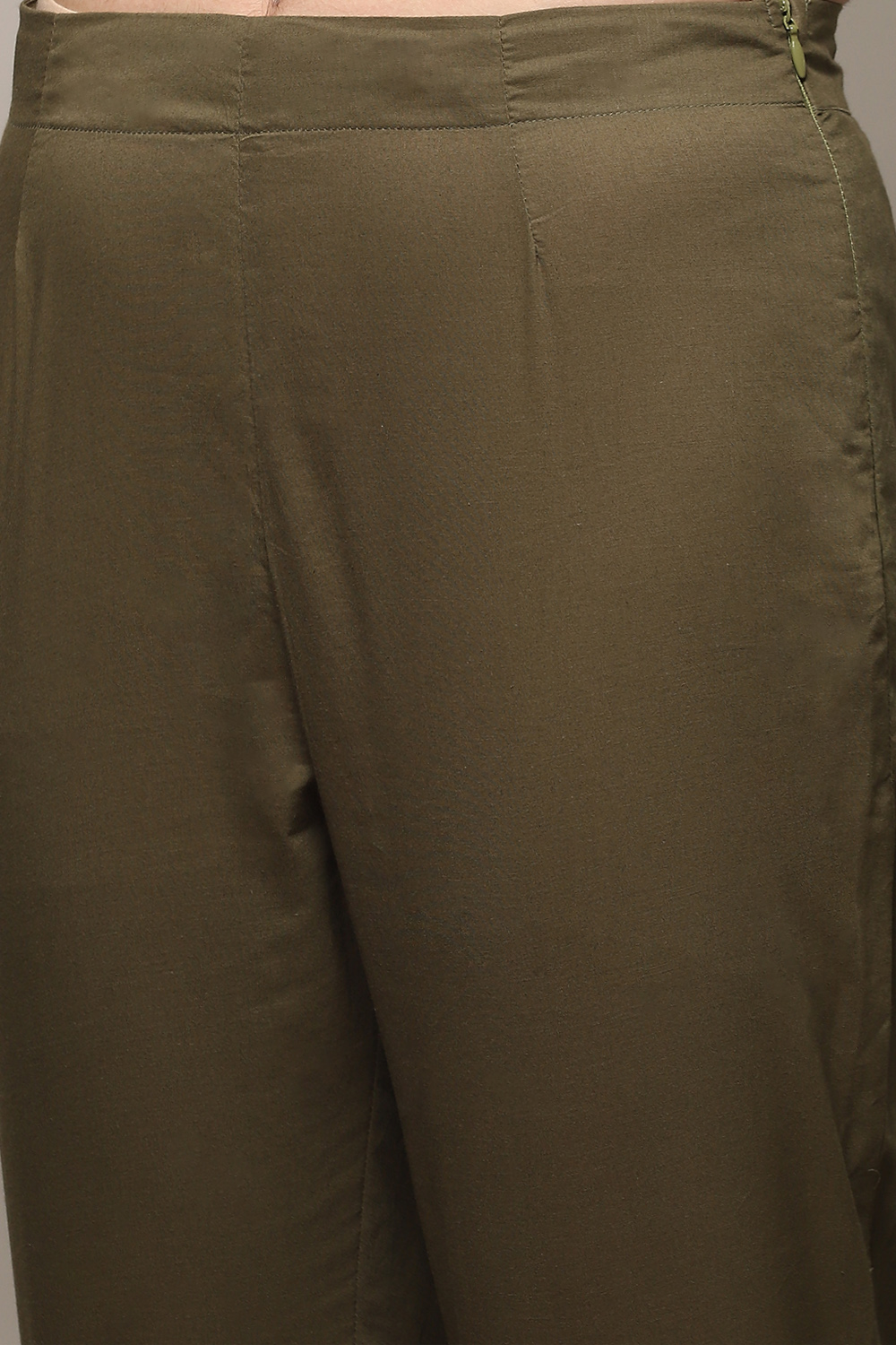 Mustard Viscose Kalidar Kurta Slim Pant Suit Set image number 2
