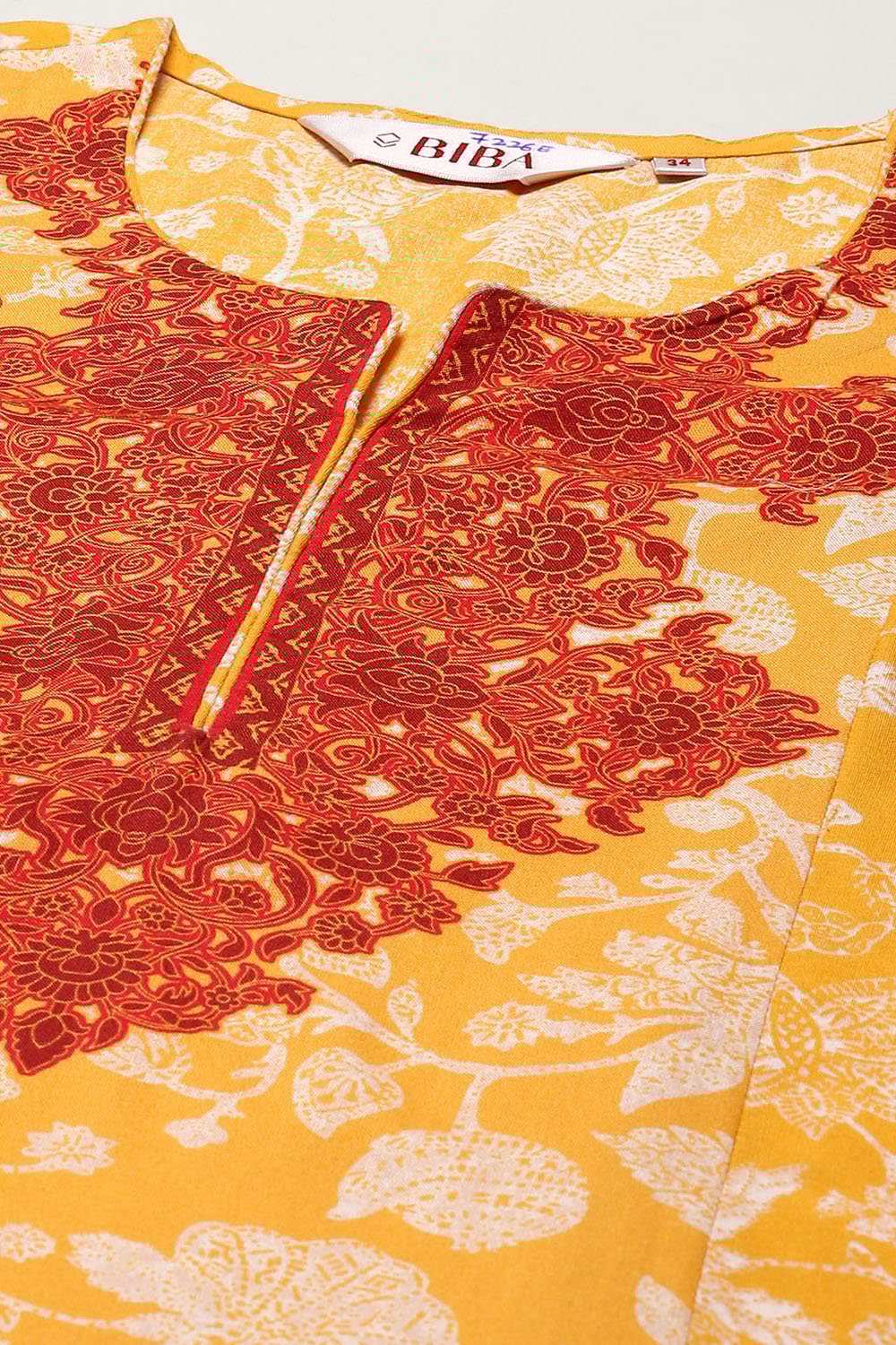 Off White Viscose Straight Printed Kurta Pant Suit Set image number 1