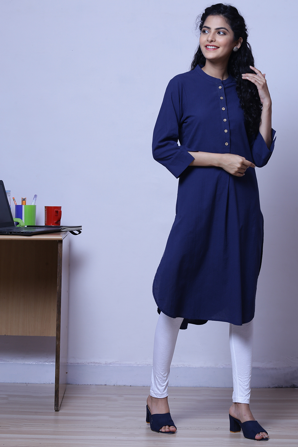 White Cotton Yarndyed Kurta image number 5