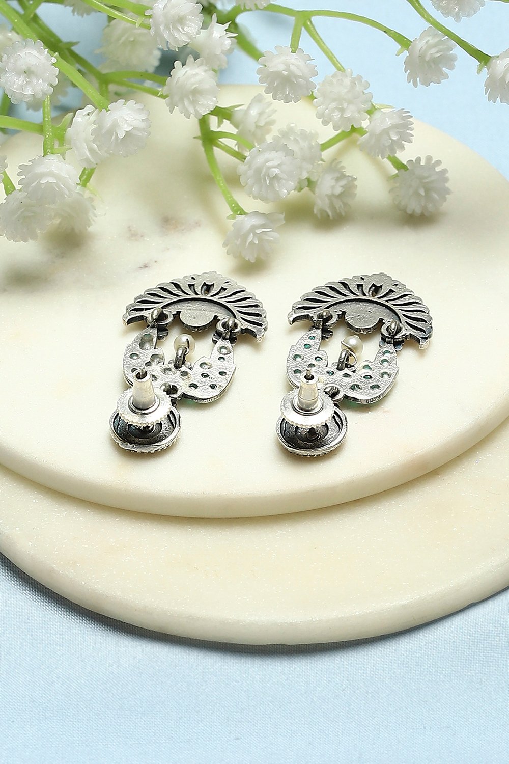 Green Oxidised Casual Danglers image number 2